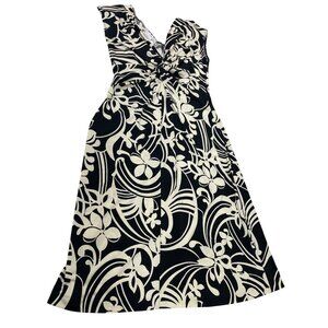 Maggy London Womens Black Tan Floral Midi Summer Dress Size 10 SKU 8463